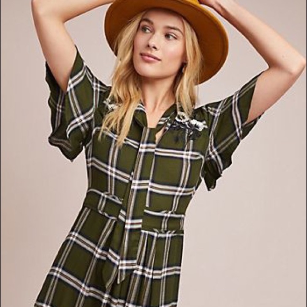 Anthropologie Olivia Plaid Dress Size Small